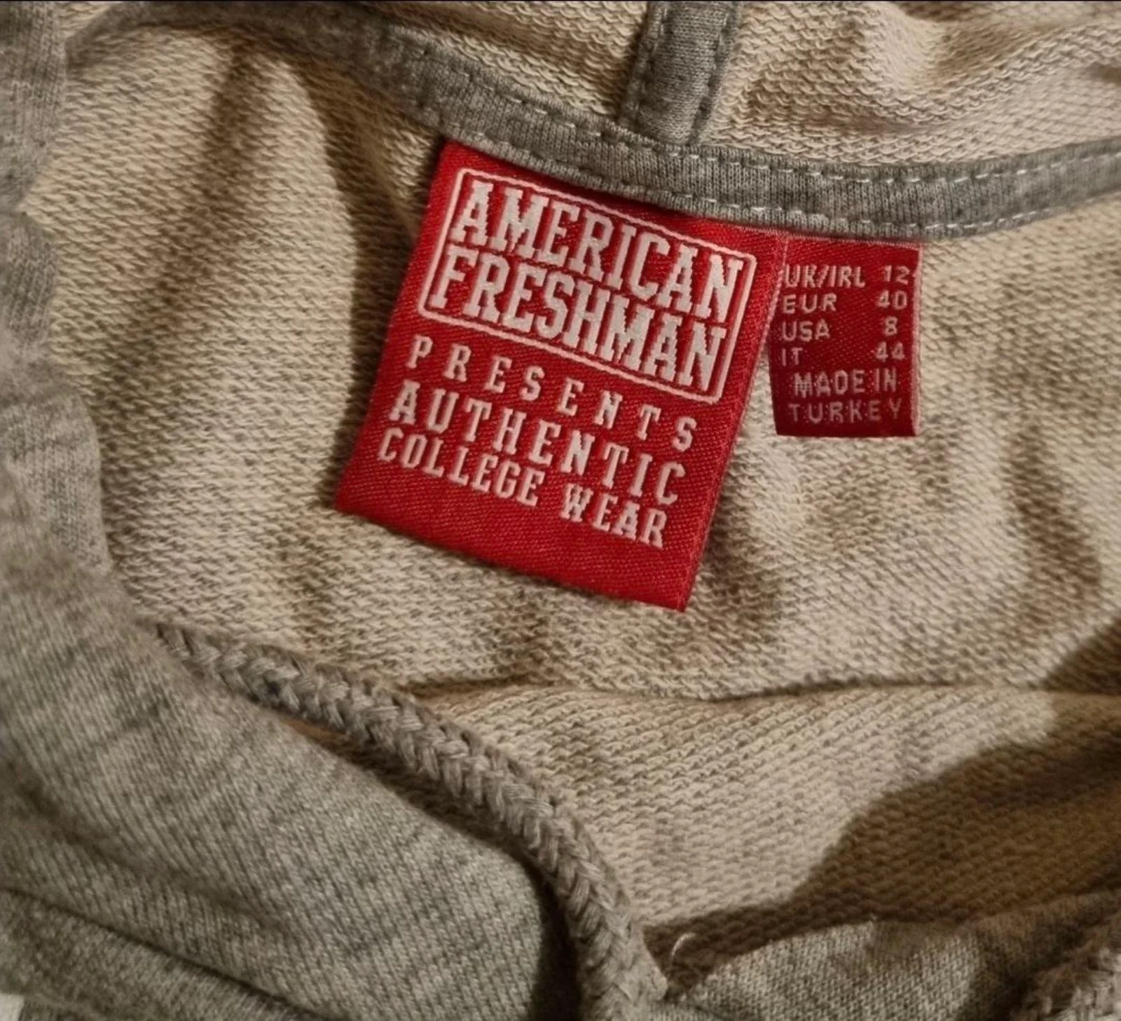grijze Amerikaanse eerstejaars trui met capuchon losse pasvorm maat 40 – photo 2
